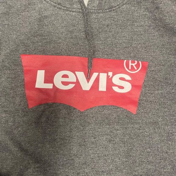 Levi’s Youth Large Gray Logo Hoodie Sweatshirt - Picture 2 of 5